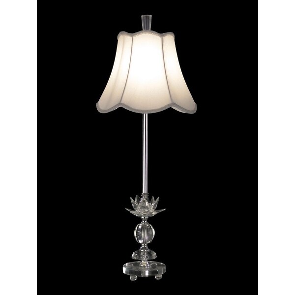 Shop 27.5" Polished Chrome Rowland Crystal Buffet Table Lamp with White